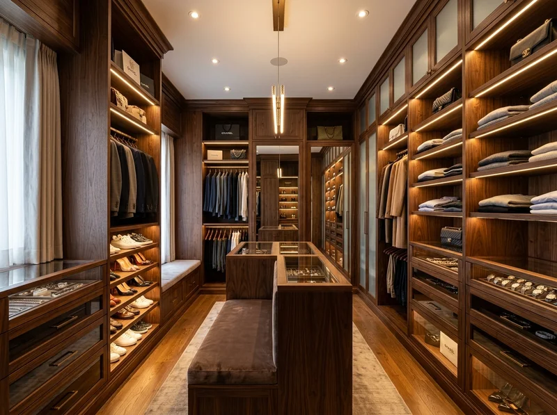 Vestidor Walk-in Closet de Lujo